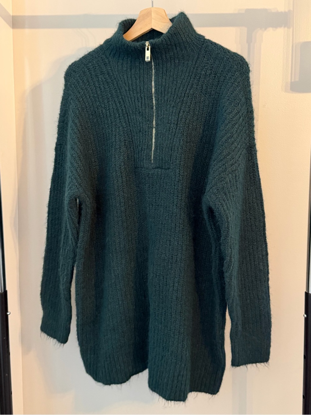 Express Dark Teal Half-Zip Sweater